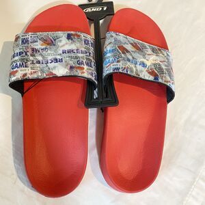 AND1 Mens Sandals sz 9 Chasin Red Multicolor Slide slip on Lenticular athleisure